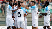 Il Napoli festeggia un gol 
