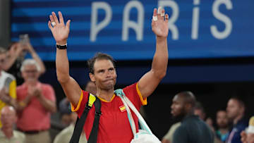 Rafael Nadal waves to the crowd