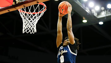 St. John Bosco's (Calif.) Brandon McCoy Jr. dunks the ball as the Braves take on the Central Bulldogs during the 39th Annual Bass Pro Shops Tournament of Champions at Great Southern Bank Arena on Thursday, Jan. 11, 2024.