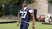 Dallas Cowboys CB Shavon Revel Jr. goes through a drill during practice at the Ford Center at the Star Training Facility.