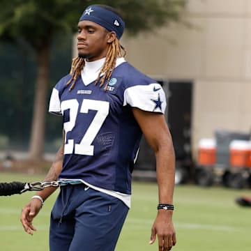 Dallas Cowboys CB Shavon Revel Jr. goes through a drill during practice at the Ford Center at the Star Training Facility.