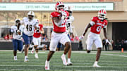 Indiana Hoosiers running back Elijah Green (21) runs for a touchdown against the Florida International Panthers during the second half at Memorial Stadium.