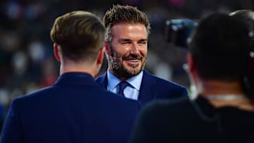 Feb 25, 2024; Carson, California, USA; Inter Miami CF owner David Beckham attends the match against the LA Galaxy  at Dignity Health Sports Park. Mandatory Credit: Gary A. Vasquez-Imagn Images