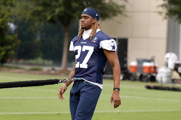 Dallas Cowboys CB Shavon Revel Jr. goes through a drill during practice at the Ford Center at the Star Training Facility