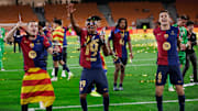 Lamine Yamal (middle) is the leading figure of a new generation of Barcelona players that have dominated Real Madrid this season.