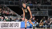 Mar 24, 2024; Indianapolis, IN, USA; Colorado Buffaloes forward Tristan da Silva (23) reacts after scoring against the Marquette Golden Eagles during the second half at Gainbridge FieldHouse. Mandatory Credit: Robert Goddin-USA TODAY Sports