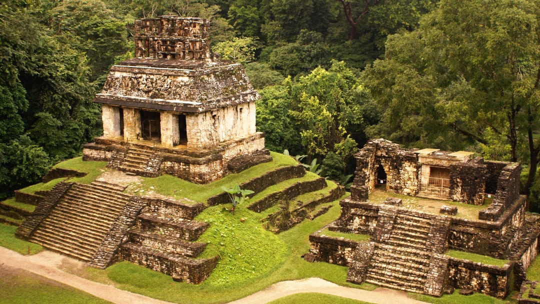 The ruins of the Maya settlement Palenque in Mexico.