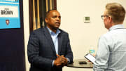 Feb 15, 2024; Tampa, FL, USA; Houston Astros general manager Dana Brown talks with media.