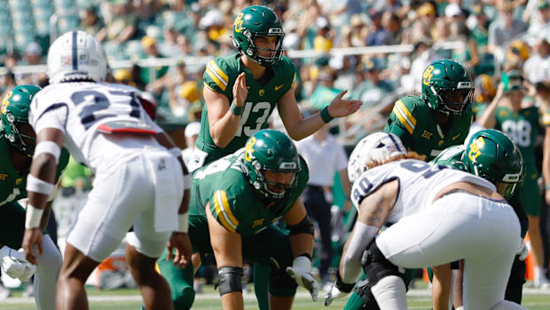 Baylor Bears quarterback Sawyer Robertson (13) in action against the Samford Bulldogs during the first half 