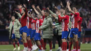 Les joueurs de l'Atlético de Madrid célèbrent la qualification face à l'Inter 