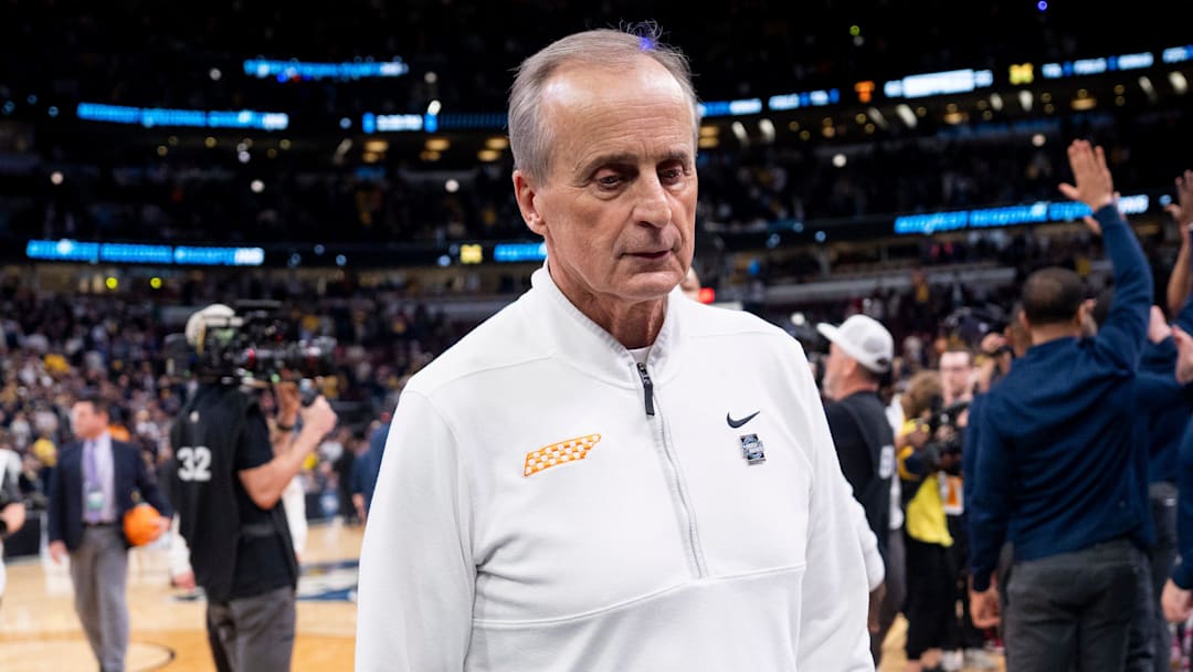Tennessee coach Rick Barnes walks off the court after a NCAA Tournament Elite 8 game between Tennessee and Michigan at the United Center in Chicago on March 29, 2026. Tennessee coach Rick Barnes walks off the court after a NCAA Tournament Elite 8 game between Tennessee and Michigan at the United Center in Chicago on March 29, 2026.