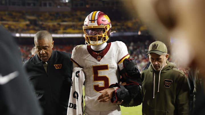 Washington Commanders quarterback Jayden Daniels. Washington Commanders quarterback Jayden Daniels.