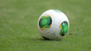 Mar 25, 2013; Mexico City, MEXICO; General view of FIFA soccer ball at United States training session at Estadio Azteca in advance of World Cup qualifying match against Mexico.