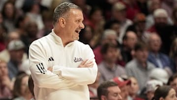 Feb 25, 2025; Tuscaloosa, AL, USA;  Mississippi State head coach Chris Jans  coaches his team against Alabama at Coleman Coliseum. Mandatory Credit: Gary Cosby Jr.-Tuscaloosa News