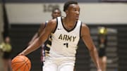 Action from Wednesday's men's basketball game between Fairleigh Dickinson University and Army West Point on November 20, 2024
