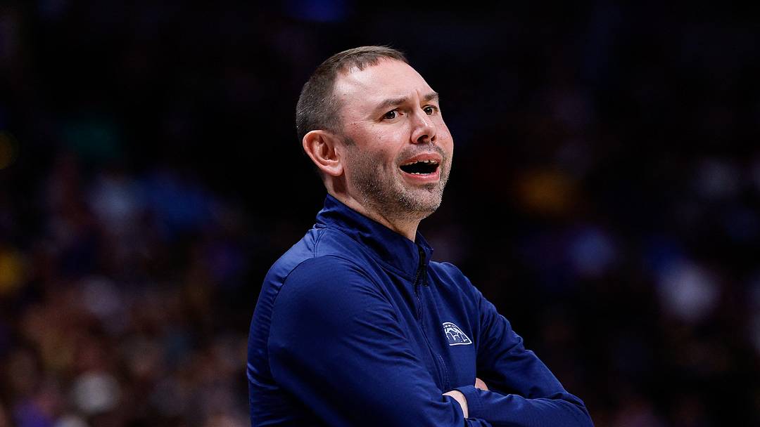 Mar 20, 2026; Denver, Colorado, USA; Denver Nuggets head coach David Adelman in the second quarter against the Toronto Raptors at Ball Arena. Mandatory Credit: Isaiah J. Downing-Imagn Images
