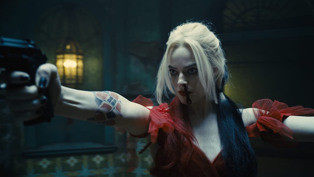 MARGOT ROBBIE as Harley Quinn in Warner Bros. Pictures’ superhero action adventure “THE SUICIDE SQUAD,” a Warner Bros. Pictures release. Courtesy of Warner Bros. Pictures/™ & © DC Comics. © 2021 Warner Bros. Entertainment Inc. All Rights Reserved.
