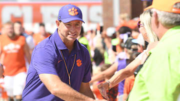 The Clemson Tigers football annual Orange and White Spring game was held on April 5, 2025, at Memorial Stadium in Clemson, South Carolina.. Clemson head coach Dabo Swinney during Tiger Walk before the game in Memorial Stadium at Clemson, Saturday, November 30, 2024.