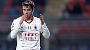 Brahim Diaz of Ac Milan gestures during the Serie A match...