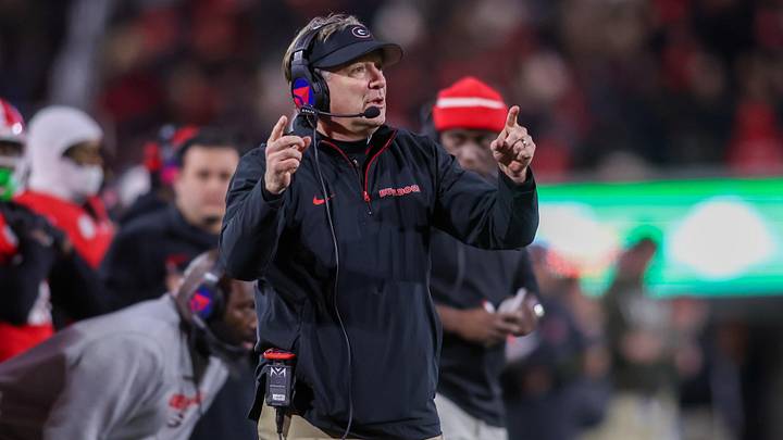 Nov 29, 2024; Athens, Georgia, USA; Georgia Bulldogs head coach Kirby Smart on the sideline against the Georgia Tech Yellow Jackets in the second quarter at Sanford Stadium. Mandatory Credit: Brett Davis-Imagn Images