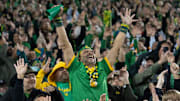 Oregon fans cheer for the Ducks during the game against Maryland at Autzen Stadium Saturday, Nov. 9, 2024.