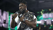 NXT Champion Oba Femi is defending his title against Trick Williams and Je'Von Evans in a Triple Threat match Saturday in Las Vegas.