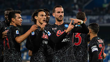 L'esultanza del Napoli