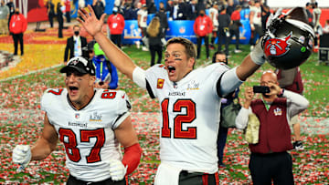 La leyenda Tom Brady cuando ganó el Super Bowl LV con los Tampa Bay Bucaneers