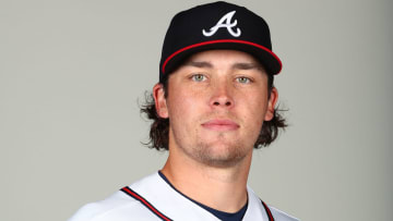 Feb 24, 2023; Tampa, FL, USA;Atlanta Braves pitcher Dylan Dodd (85) poses for a photo at CoolToday