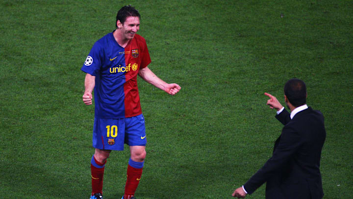 Lionel Messi y Pep Guardiola imparables en la final antes el Manchester