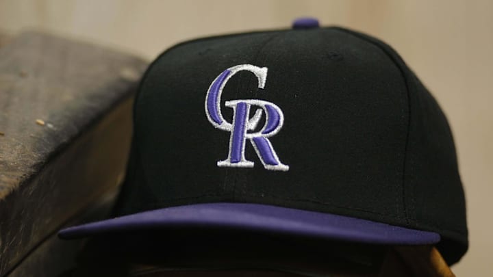 Apr 6, 2012; Houston, TX, USA; Colorado Rockies hat in the dugout against the Houston Astros in the ninth inning at Minute Maid Park on Opening Day. The Rockies defeated the Astros 5-3. Apr 6, 2012; Houston, TX, USA; Colorado Rockies hat in the dugout against the Houston Astros in the ninth inning at Minute Maid Park on Opening Day. The Rockies defeated the Astros 5-3.