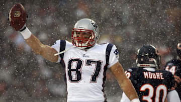 Dec 12, 2010; Chicago, IL, USA; New England Patriots tight end Rob Gronkowski. Mandatory Credit: Jerry Lai-Imagn Images