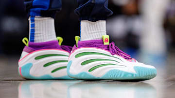 Oklahoma City Thunder forward Jalen Williams wears the adidas Harden Vol 9.