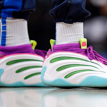 Oklahoma City Thunder forward Jalen Williams wears the adidas Harden Vol 9.