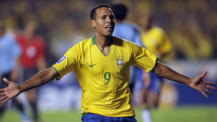 Brazil's Luis Fabiano celebrates his second