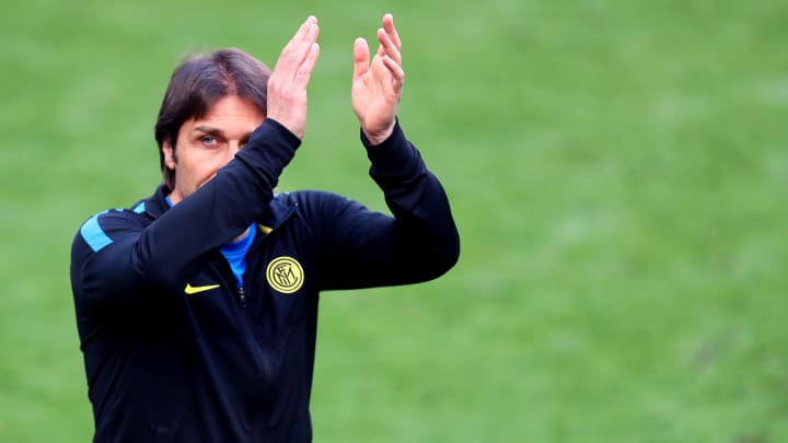 Antonio Conte, head coach of Fc Internazionale, celebrates... Antonio Conte, head coach of Fc Internazionale, celebrates...