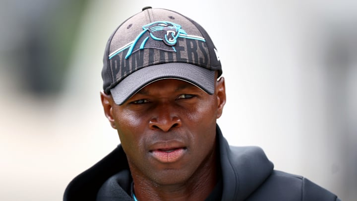 Carolina Panthers defensive coordinator Ejiro Evero