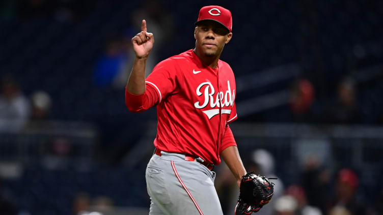 Sep 27, 2022; Pittsburgh, Pennsylvania, USA; Cincinnati Reds starting pitcher Hunter Greene (21)