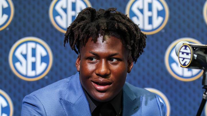 Texas Longhorns linebacker Anthony Hill Jr. answers questions