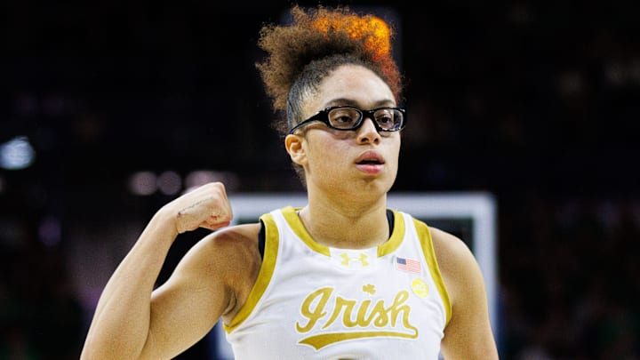 Miles (above) and her Notre Dame teammate Citron are projected to go in the top five of the 2025 draft. Miles (above) and her Notre Dame teammate Citron are projected to go in the top five of the 2025 draft.