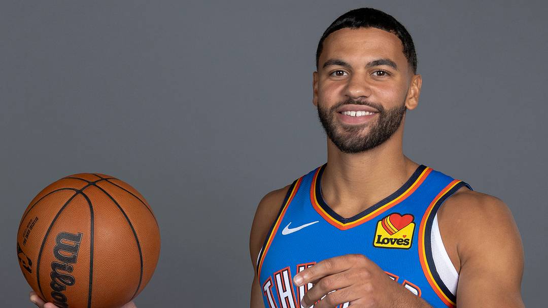 Sep 28, 2026; Oklahoma City, OK, USA; Oklahoma City Thunder guard Ajay Mitchell (25) poses for a photo during Oklahoma City Thunder Media Day at Paycom Center. Mandatory Credit: Alonzo Adams-Imagn Images Sep 28, 2026; Oklahoma City, OK, USA; Oklahoma City Thunder guard Ajay Mitchell (25) poses for a photo during Oklahoma City Thunder Media Day at Paycom Center. Mandatory Credit: Alonzo Adams-Imagn Images