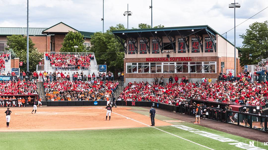 Nebraska routed Oklahoma State 8-1, putting itself just one win away from a trip to the Softball College World Series. Nebraska routed Oklahoma State 8-1, putting itself just one win away from a trip to the Softball College World Series.