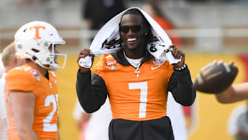 Tennessee quarterback Joe Milton III (7) is seen before the Citrus Bowl NCAA College football game