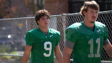 FSU football players walk into the first spring practice of the spring season on Wednesday, March 19, 2025