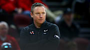 Mar 20, 2025; Wichita, KS, USA; Georgia Bulldogs head coach Mike White in the second half of a first round men’s NCAA Tournament game against the Gonzaga Bulldogs at Intrust Bank Arena. Mandatory Credit: Nick Tre. Smith-Imagn Images
