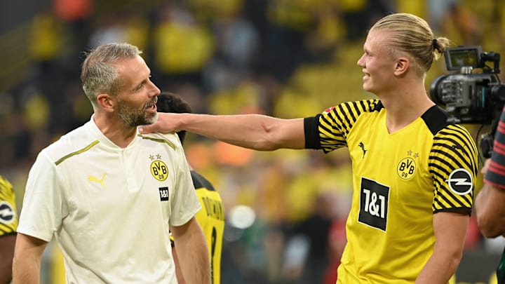 Marco Rose (links) weiß, was er an Erling Haaland (rechts) hat. Marco Rose (links) weiß, was er an Erling Haaland (rechts) hat.