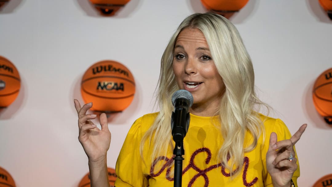 Molly Miller (ASU women’s basketball head coach) speaks during the NCAA Women's Final Four Countdown clock unveiling at Phoenix Sky Harbor Terminal 4 on Aug. 19, 2025.
