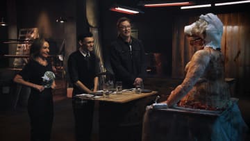 Danielle Harris, Nikk Alcaraz and Matthew Lillard in KILLER CAKES Season 1 Courtesy of Prime Video