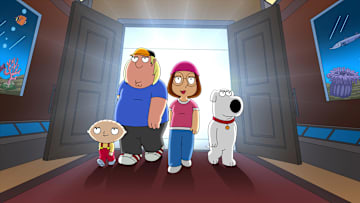 FAMILY GUY: Meg discovers her tears produce delicious cookies, and her, along with her
siblings, enjoy a profit until the success makes her too happy to cry. Meanwhile, Peter and the guys launch a “male talk show” in the “Baking Sad” episode of FAMILY GUY airing Sunday, Dec. 3rd (9:30-10:00 PM ET/PT) on FOX. FAMILY GUY © 2023 by 20th Television