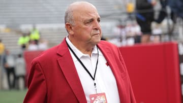 UW athletic director Barry Alvarez walks the sidelines before the Badgers' game against Michigan on Saturday at Camp Randall Stadium.

Mjs Uwgrid Uwgrid22 00373